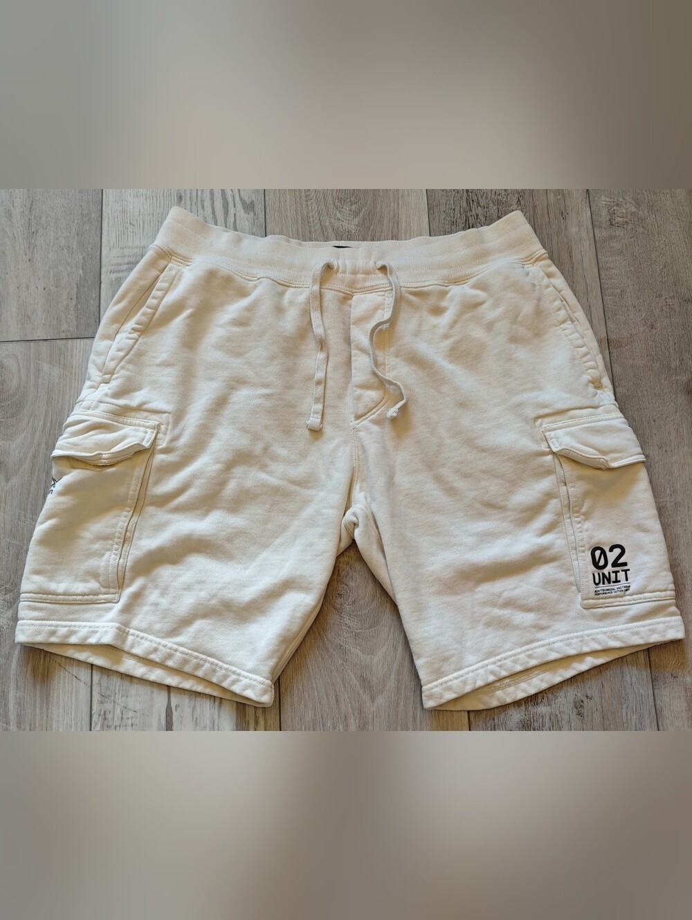 RLX Ralph Lauren Cream Cargo Drawstring Athletic Shorts